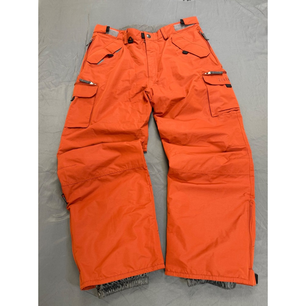 Turbine Boardwear Mens XL Orange Cargo Ski Snowboard Pants Insulated Waterproof